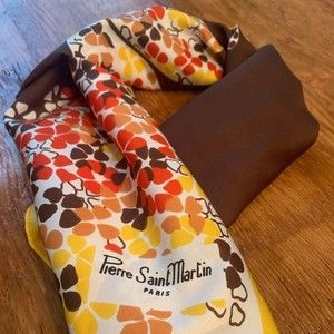 Vintage Pierre Saint Martin Scarf yellow and orange Butterflies